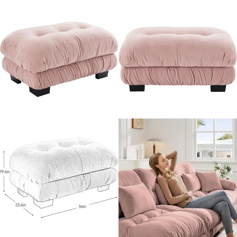 Luxurious Pink Ottoman with Stylish Design for Comfortable Seating and Enhanced Living Space