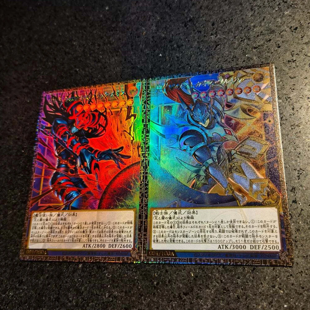 2Pcs/set 59X86Mm Diy Self Made Yu-Gi-Oh! Magician of Black Chaos Collection Card Ygo Black Luster Soldier Anime Cards Gift Toys