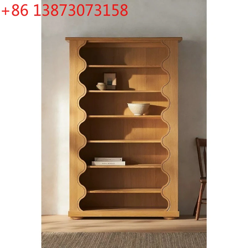 

Американский ретро-стеллаж из массива дерева для кабинета, спальни, дома, напольный книжный шкаф-полка