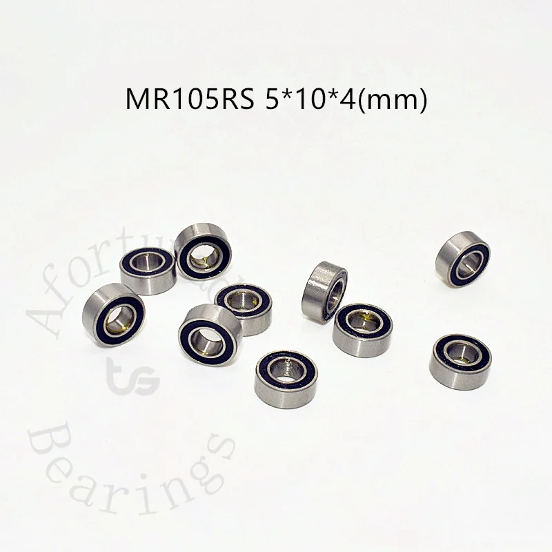 Łożysko miniaturowe MR105RS 10 sztuk 5 * 10 * 4 (mm) stal chromowana Uszczelnione gumą Części do urządzeń mechanicznych o dużej prędkości