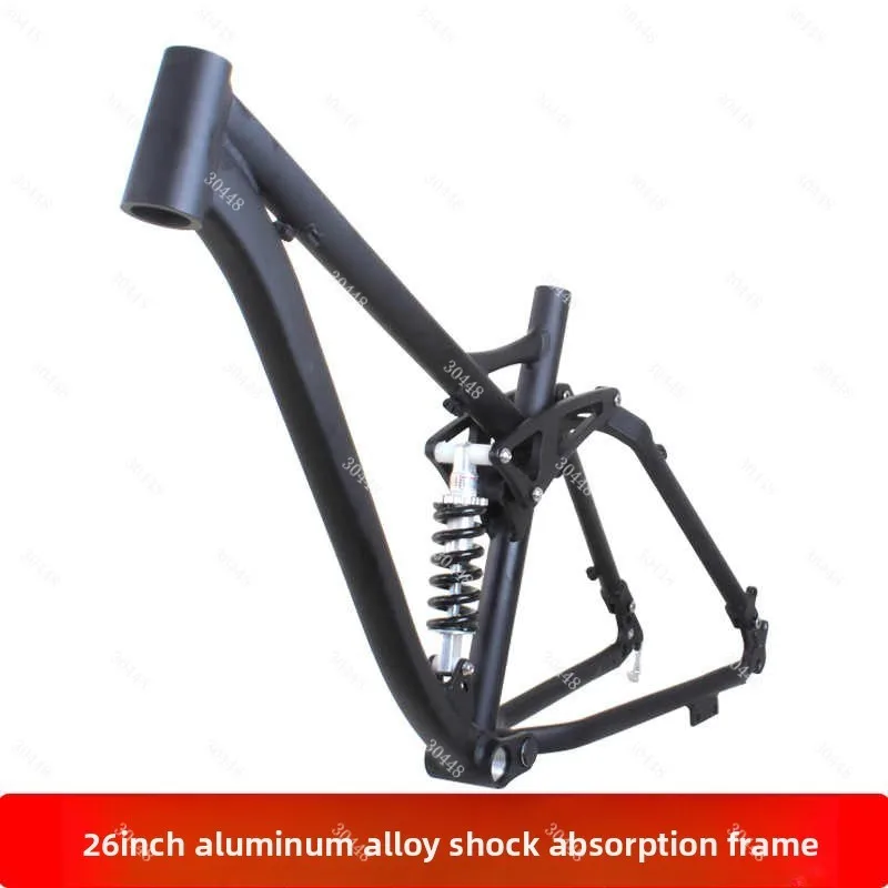 26-Inch Mountain Bike Aluminum Full Suspension Frame Four-Link Disc Brake Compatible with Hydraulic Quick Release