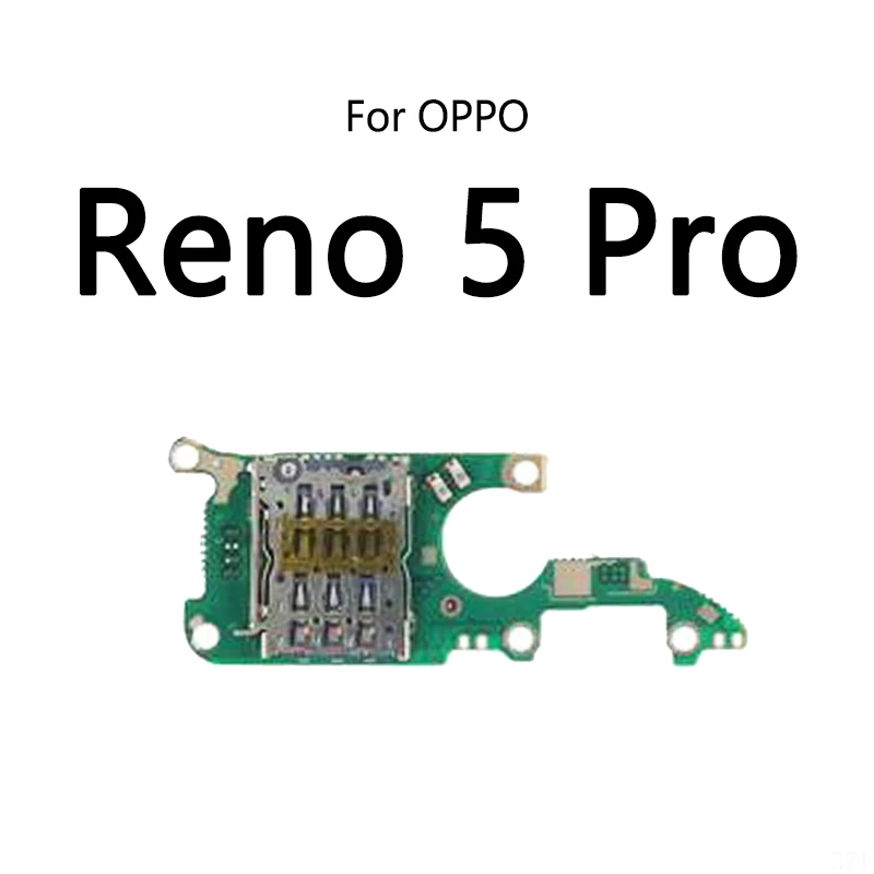 SIM Card Reader Socket Tray Slot Microphone Module Board Signal Antenna Connect Flex Cable For OPPO Reno 3 Pro 4 5 7