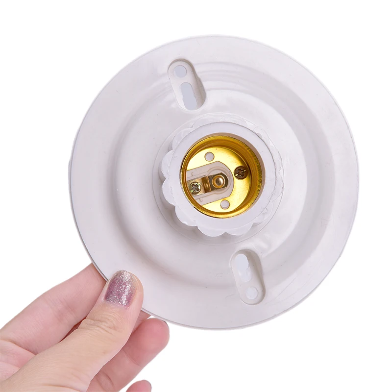 Good Quality E27 LED Light Bulb Holder Round Socket E27 Base Hanging Lamp Socket Screw Base