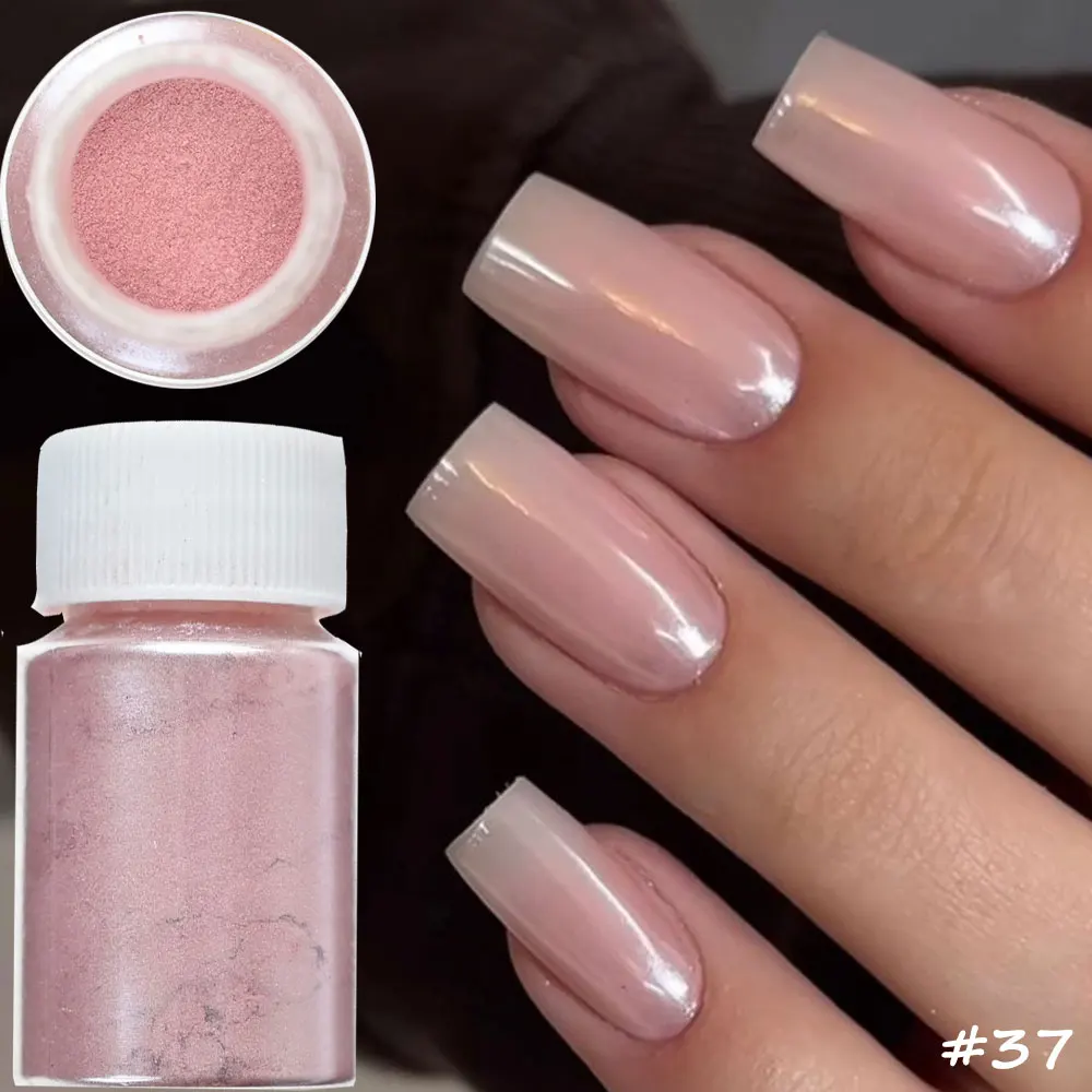 Pink Nude Chrome Nail Powder Mirror Effect Metallic Pigment Dust Shimmer Rose Gold Mirror Nail Powder DIY Manicure Decoration