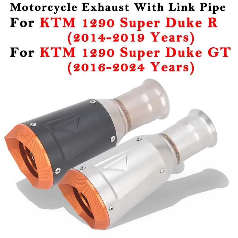 Motorcycle Exhaust Escape Modified Muffler With Middle Link Pipe For Slip On KTM 1290 Super Duke R GT 2014 - 2021 2022 2023 2024
