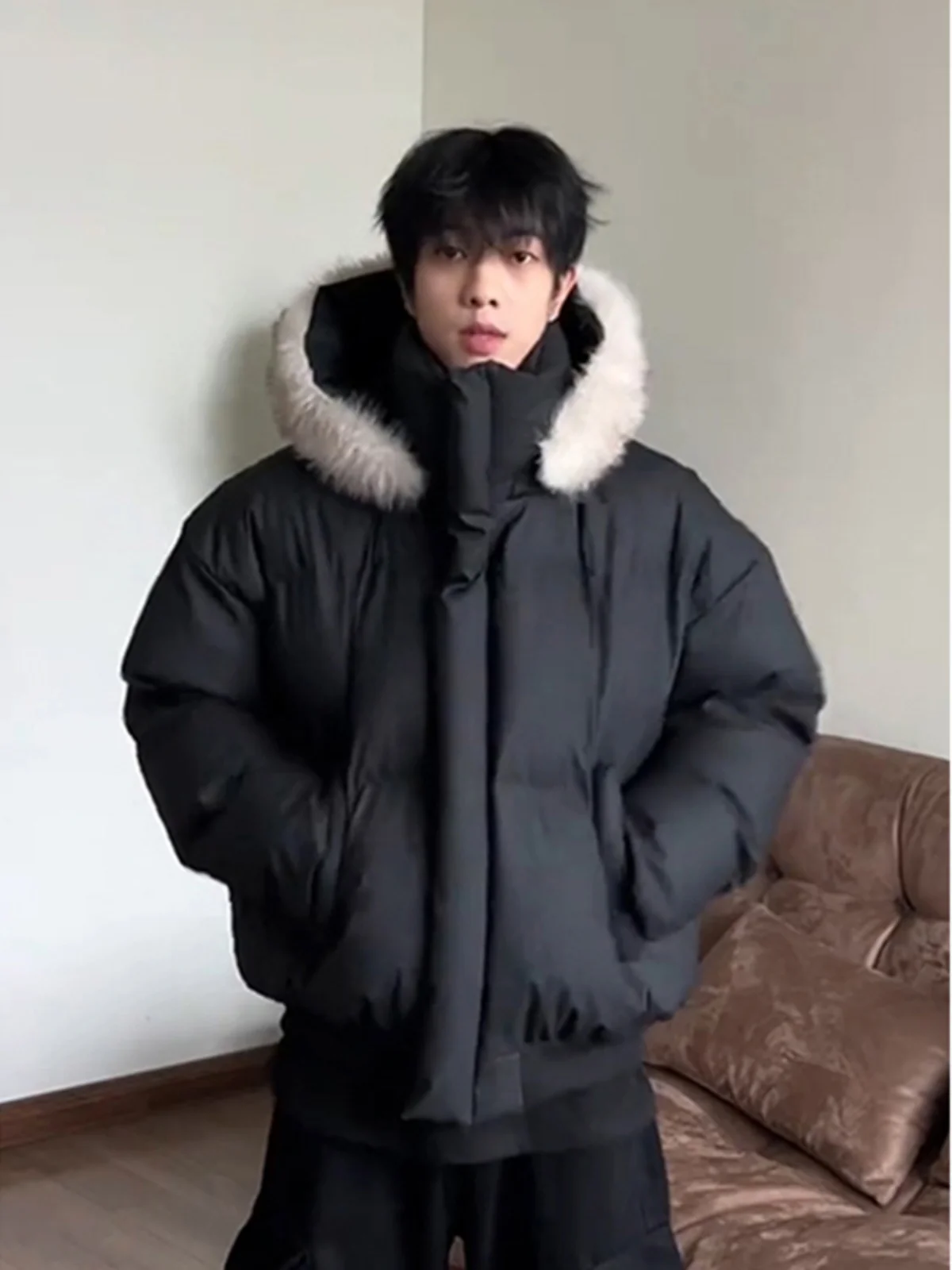 

Мужская зимняя утепленная куртка-парка Bla ort Thiened с меховым воротником и капюшоном, хлопковая, теплая, для работы и активного отдыха