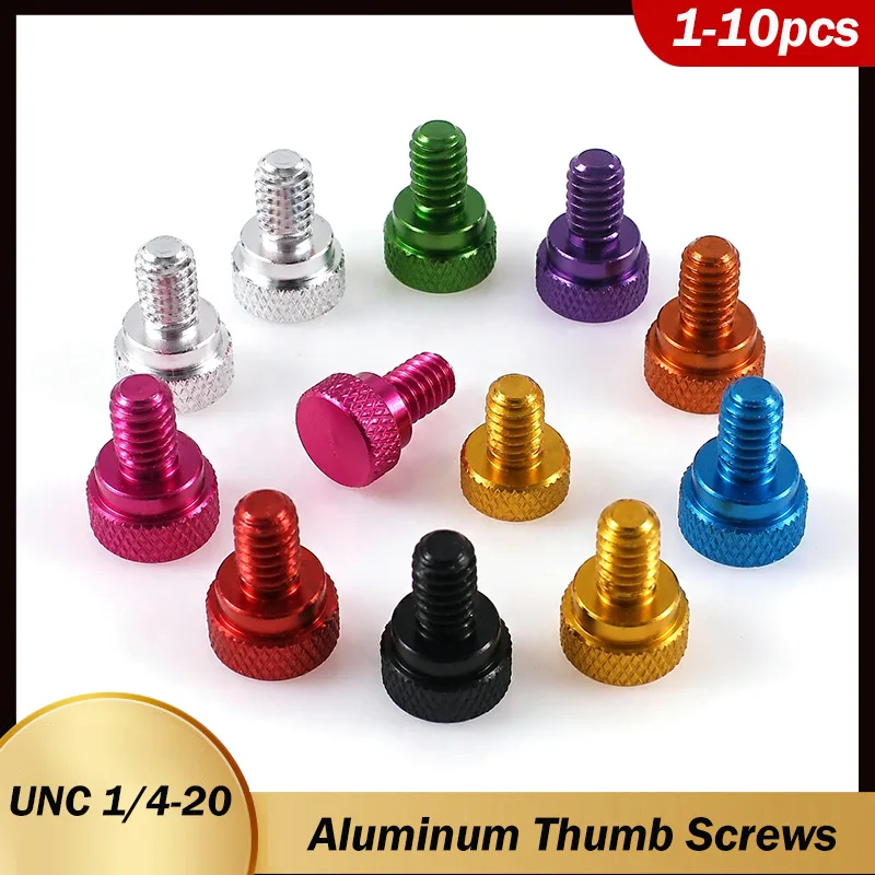 Aluminium Alloy Hand Grip Knob Bolts Anodised Color Knurled Thumb Screw For PC Case Camera UNC 1/4-20*3/8 1/4-20*1/2 1/4-20*5/8