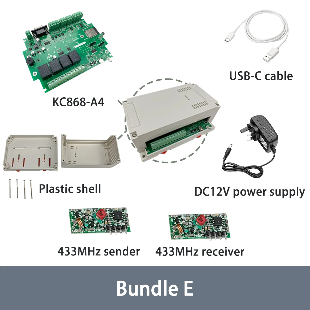 Kincony KC868-A4 Bundle D esp32 relay web server RS232 USB Relay Module tuya wifi smart automatic garage door opener