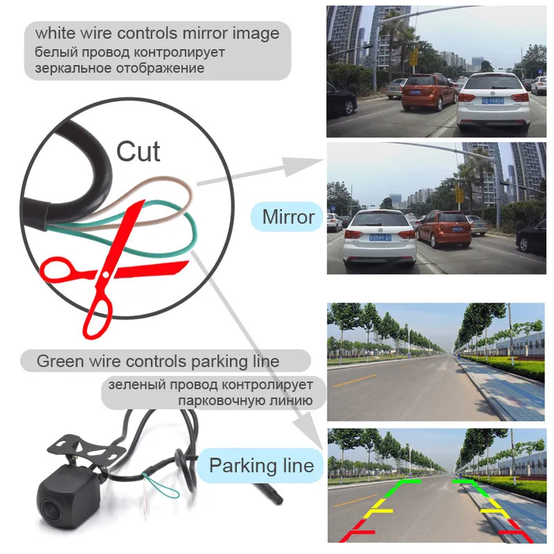 Real 175 Degree Fisheye Lens Metal Auto Car Rear View Camera Night Vision Wide Angle Waterproof Backup Camera With Control Wire