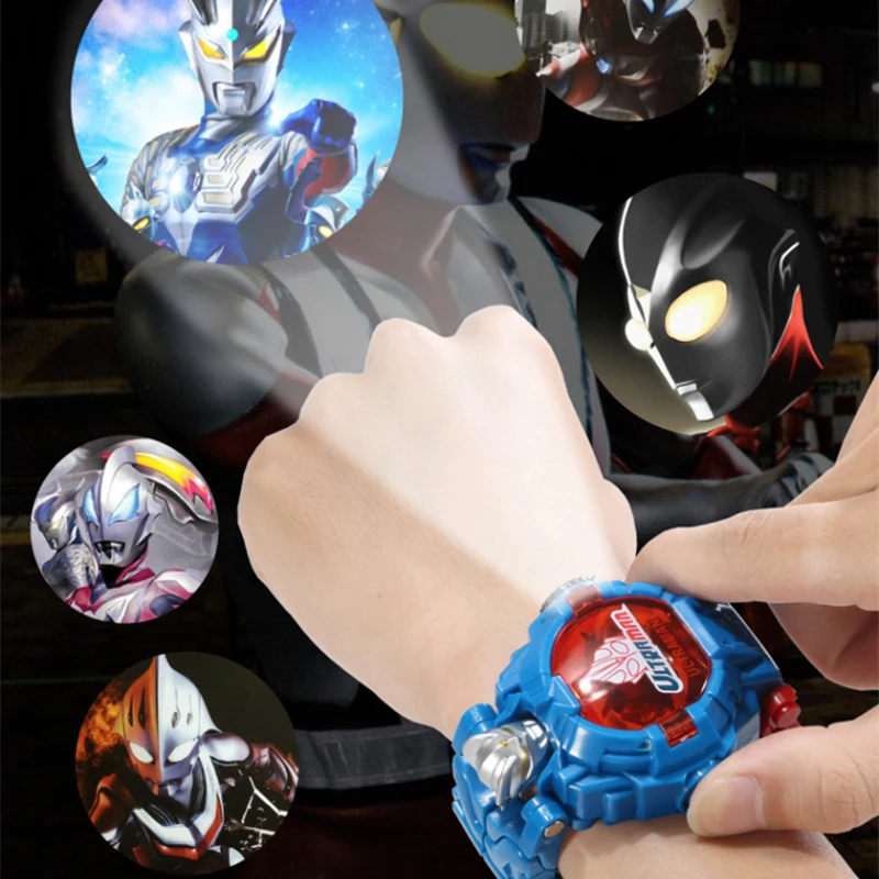 Disney Marvel Deformation Robot Projection Electronic Watch Spider Man Iron Man Captain America Anime Kids Toys Gifts