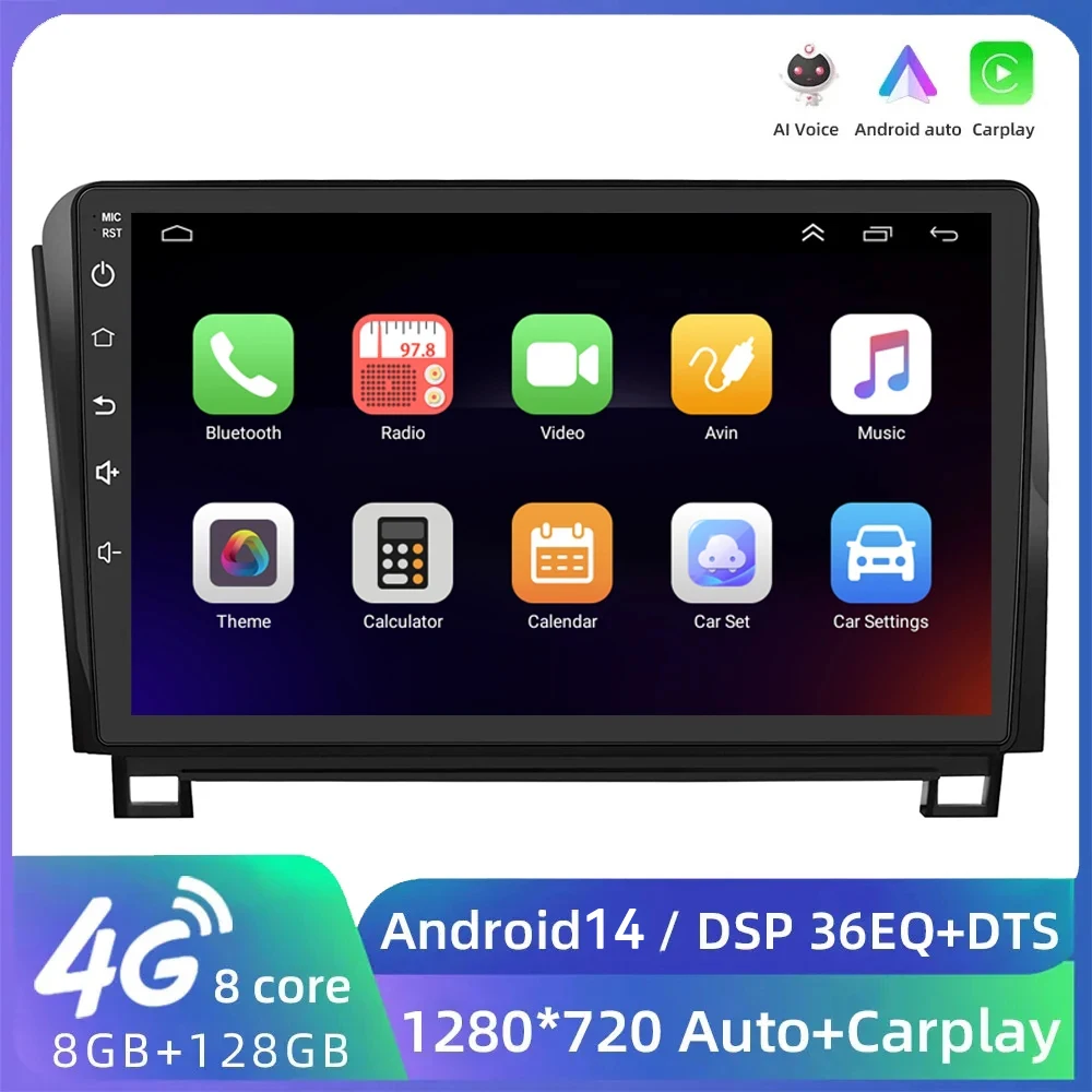 

10 Inch Android 14.0 Car Radio For Toyota Tundra XK50 2007-2013/Sequoia XK60 2008-2017 Multimedia Player Stereo wireless Carplay