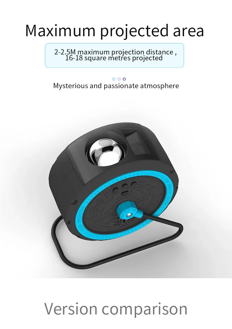 Proyektor Lampu Bintang Cahaya Bulan Untuk Nebula LED Speaker Hitam Langit Holografik Proyektor Langit Senja