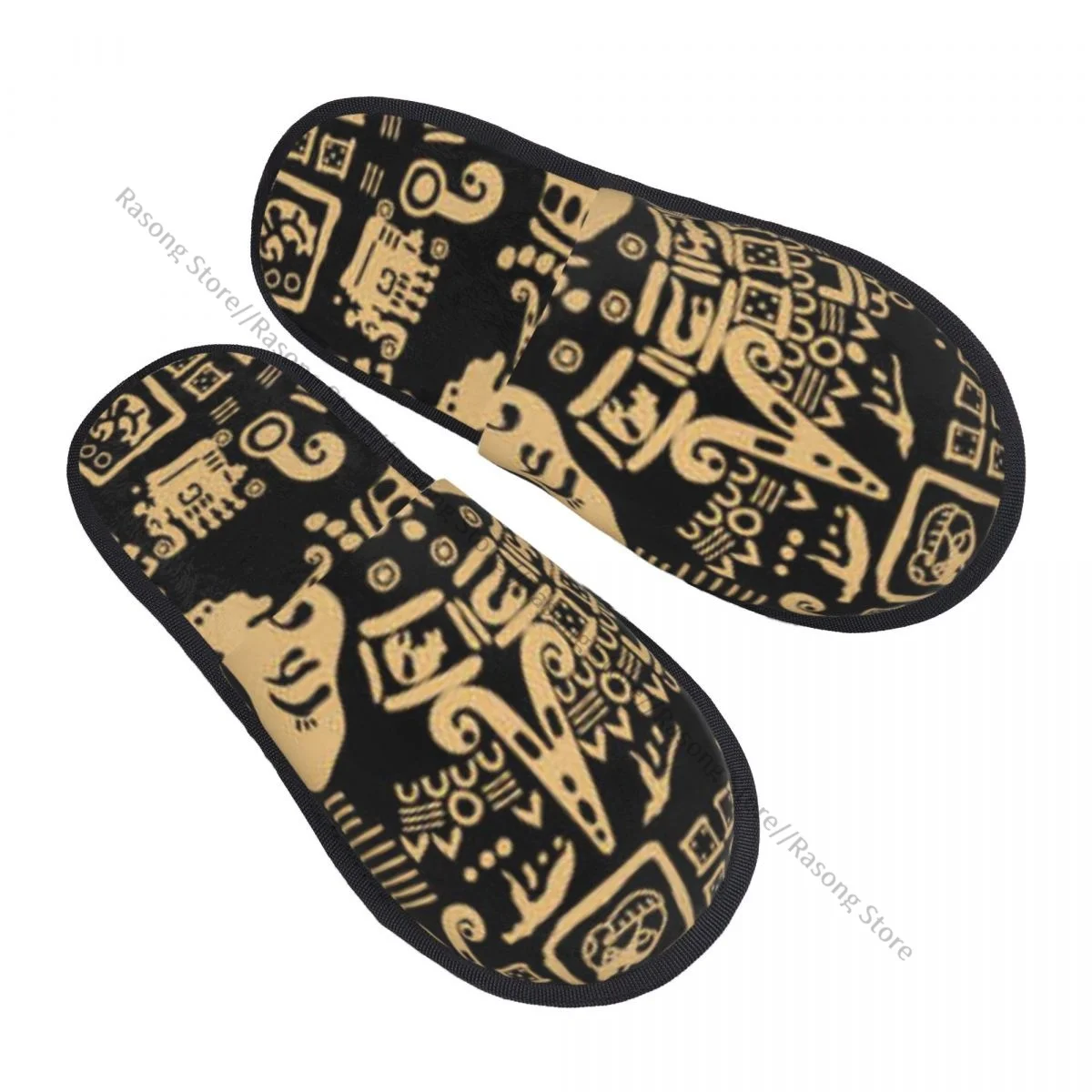 Fur Slipper For Women Men Fashion Fluffy Winter Warm Slippers Ancient Civilizations Aztecs House Shoes