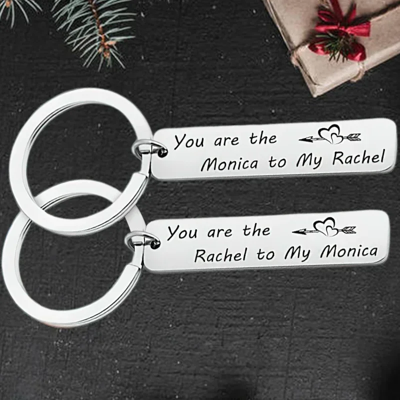 Cute TV Show Best Friend Keychain Pendant Birthday Wedding Gift Key Chain Keyring You Are The Rachel To My Monica