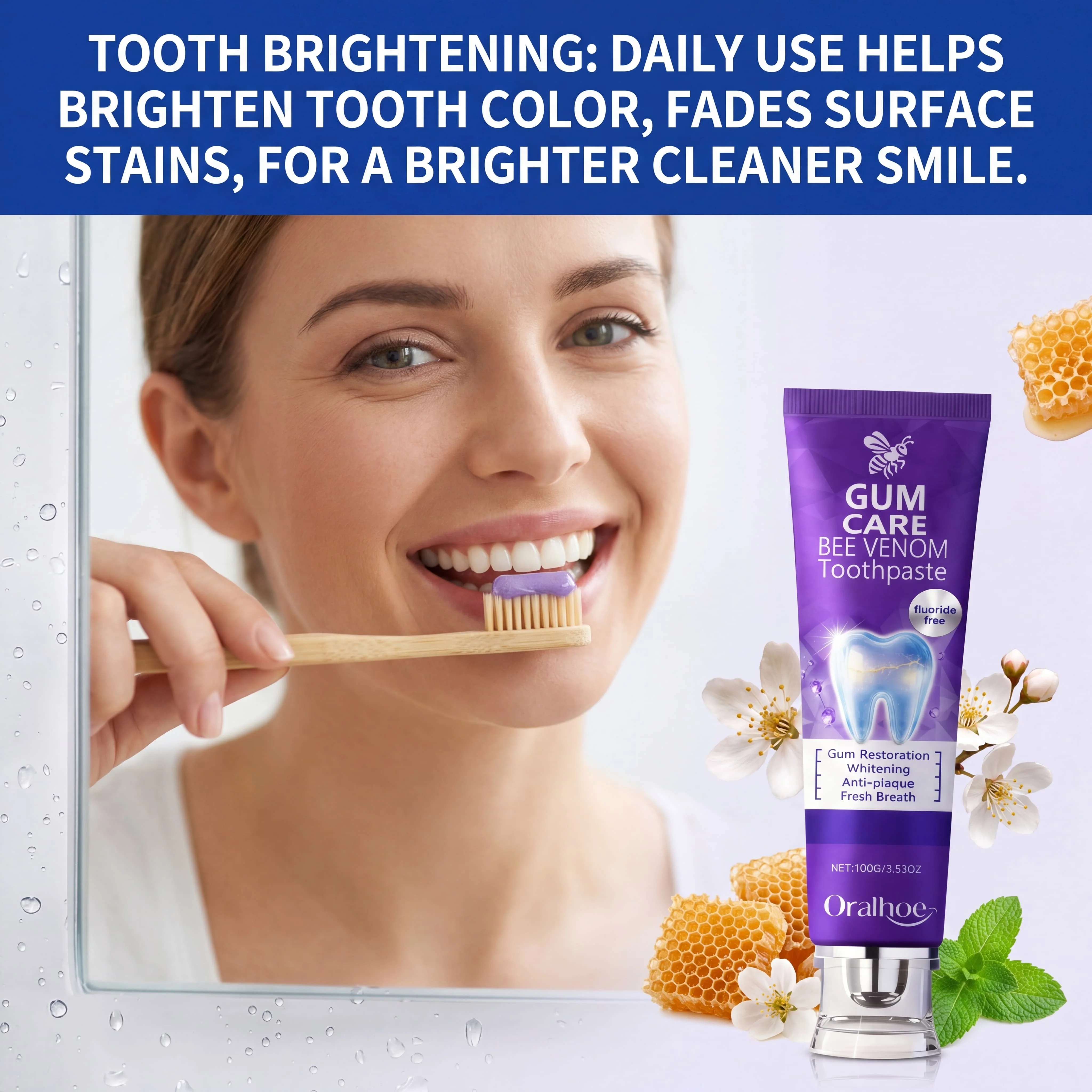 Toothpaste Brightening Teeth Care Fresh Breath Enamel Care Gum Health Natural Mint Tooth Paste Remover Coffee Tea Stain Cleaning