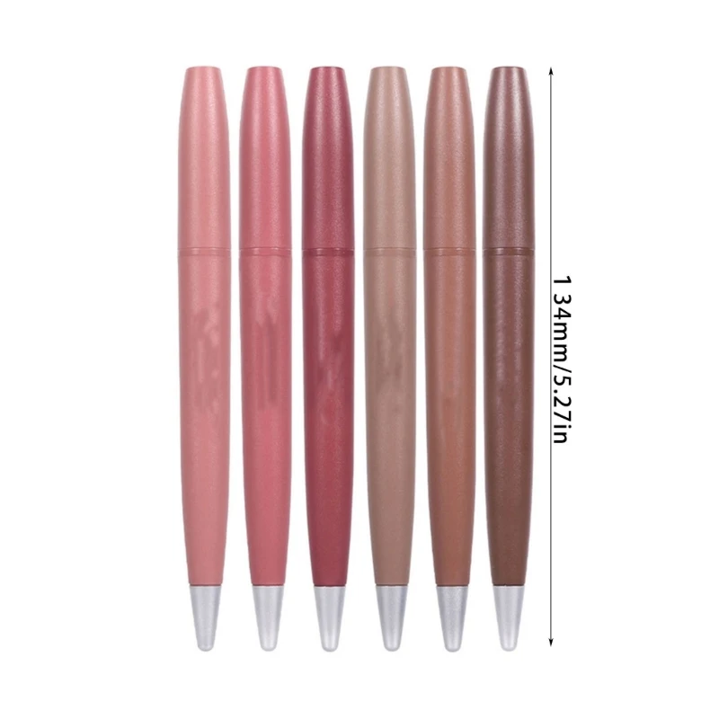 Elegant 6Pcs Lip Liner ยาวสวมใส่ที่แม่นยำเต็มรูปแบบ Smooth Texture Lip Liners Lip Plumper ดินสอชุดสำหรับผู้หญิง E1YF