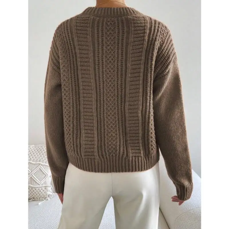 

Long Sve Knitted Sweater Faionable oulder Drop Design Comfortable Coolmax Fiber Large Size Women's Ciwalk Ne