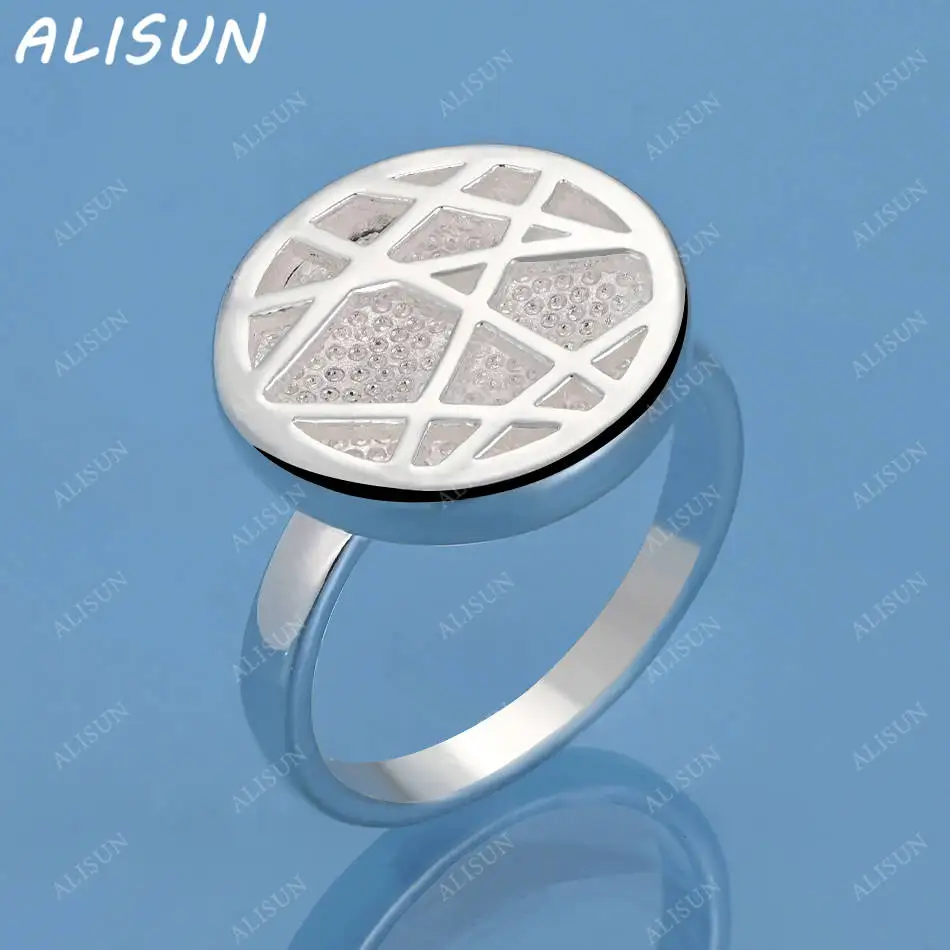 

ALISUN 925 Sterling Silver Zircons Round Ring For Women Fashion Jewelry Vintage Grace Charm Noble Party Birthday Gifts