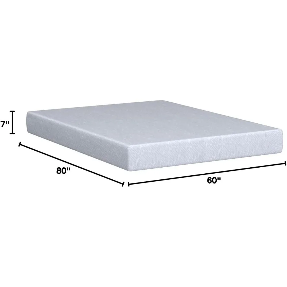 Mattress, Queen, 7-Inch, Cooling Gel Memory Foam Mattress, Medium Firm, Good Support, U.S. Certified, Mattress in A Box