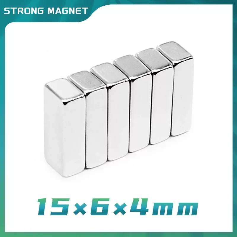 10/20/30/50/100/200PCS 15x6x4mm Quadrate Super Powerful Strong Magnetic Magnets N35 Block 15x6x4 mm  Permanent NdFeB Magnet