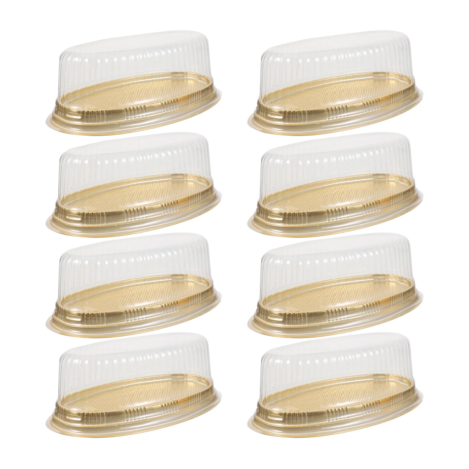 10pcs Cake Packaging Boxes Disposable Transparent Plastic Tray For Baked Goods Pastries Pies Desserts Takeaway Lunch Snacks