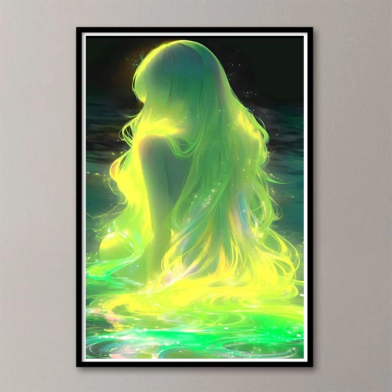 

The Girl with Long Green Hair 500/1000/1200/2000 PCS Jigsaw Puzzles Family Activity Games for Gameroom Bedroom Gifts Frameless