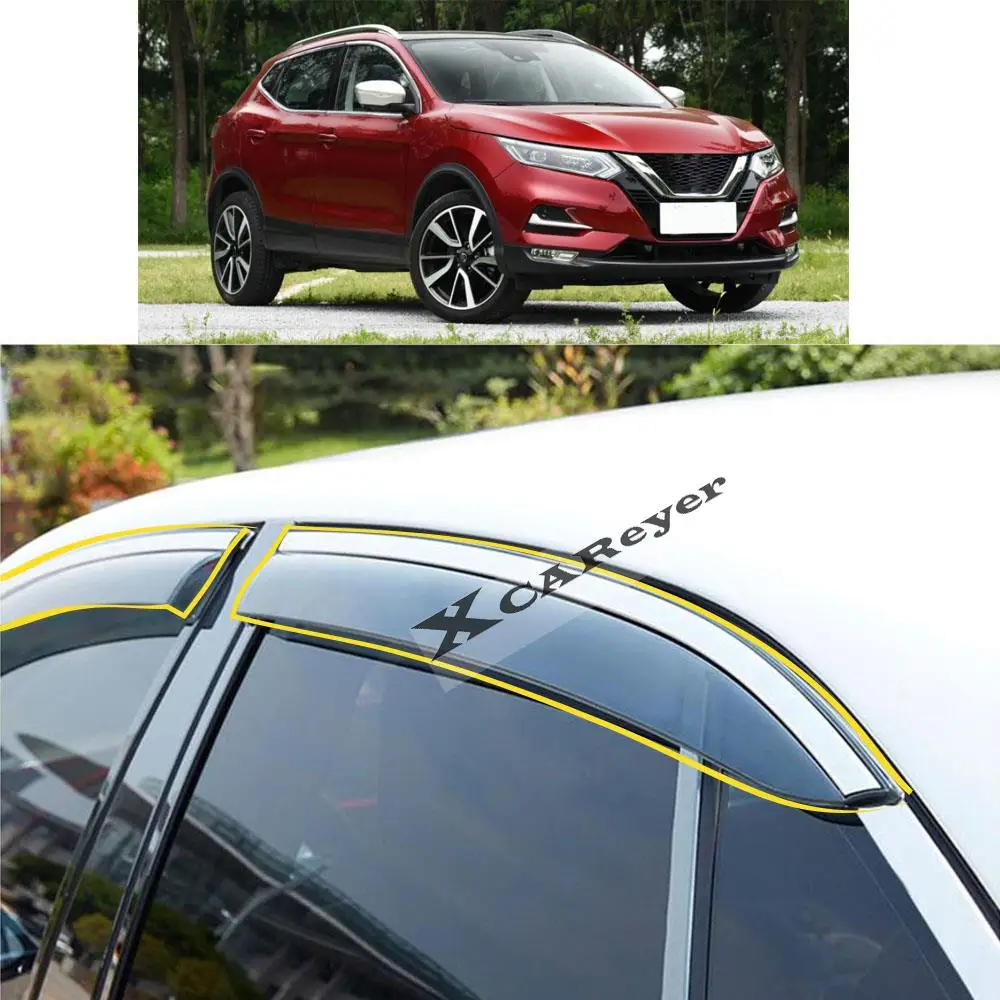 

For NISSAN Qashqai J11 2016 2018 2019 2020 2021 Car Body Styling Sticker Plastic Window Glass Wind Visor Rain/Sun Guard Vent