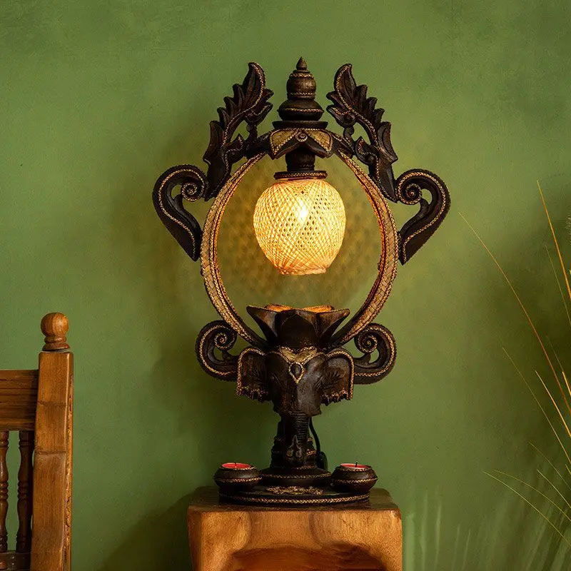 South East Asia Lotus Desk Lamp Bedroom Bedside Lamp Thai Creative Personality Retro