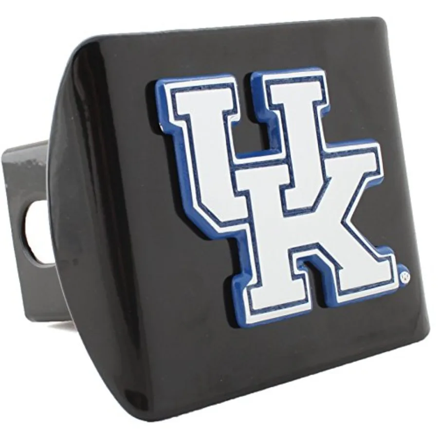 

AMG University of Kentucky METAL emblem chrome with royal blue trim on black METAL Hitch Cover