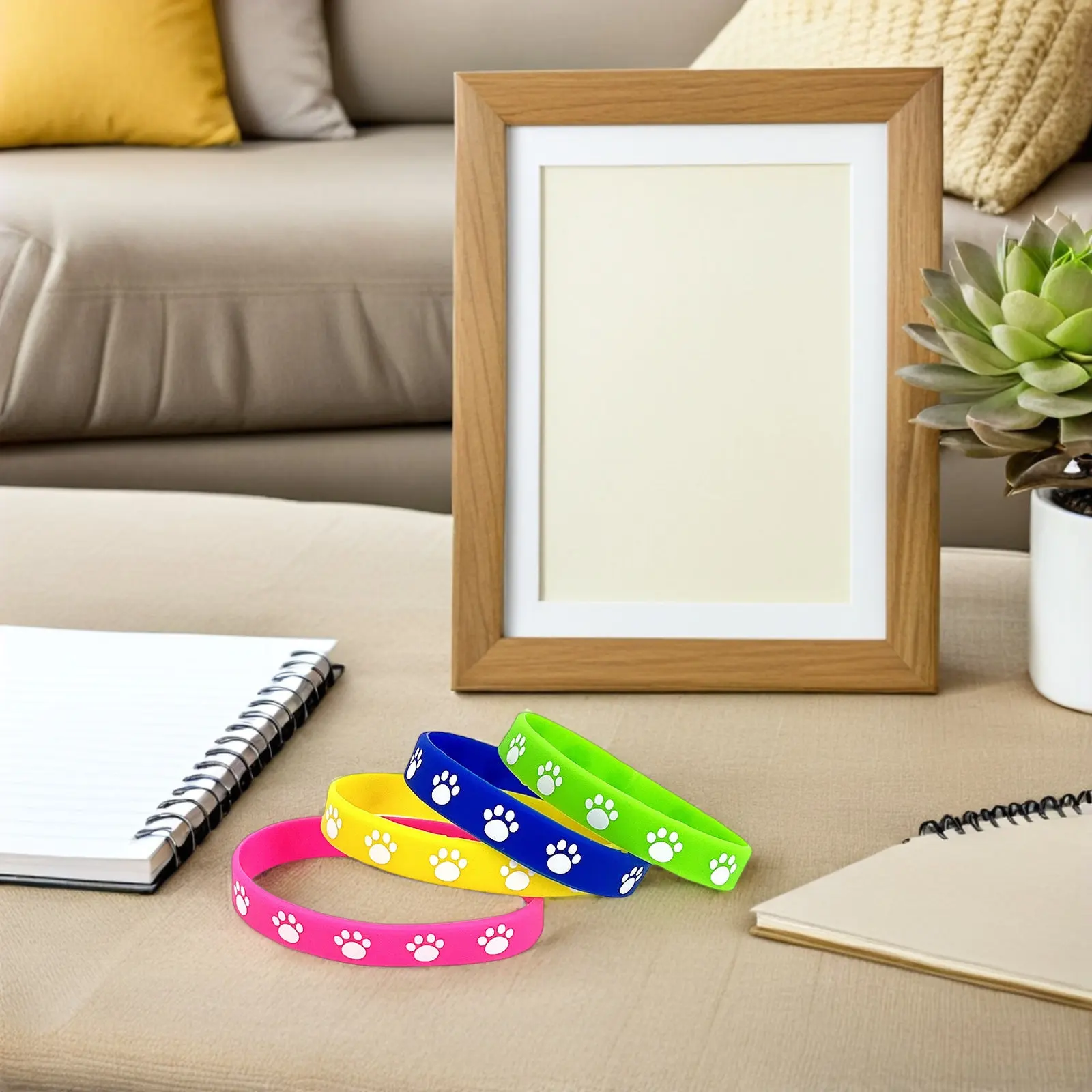 

32Pcs Dog Paw Silicone Wristbands Soft Stretch Bracelets Waterproof Goodie Bag Fillers Birthday Party Favors Daily Wear