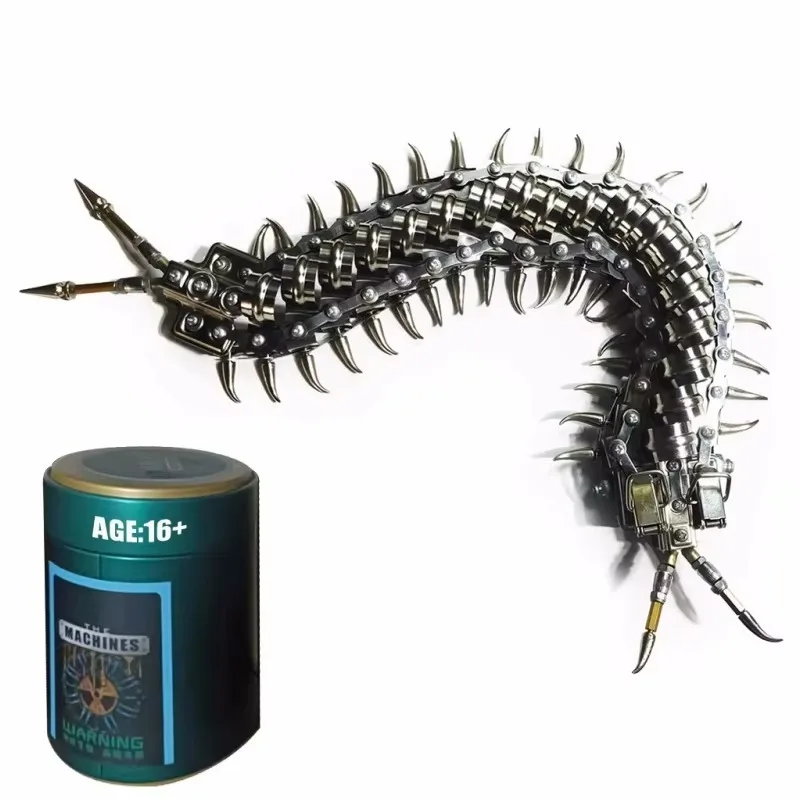 3D Puzzle Metal Centipede Model Kit Mechanical Insects Stainless Steel Creative Assembly Toy 3D Build Model Toys for Kids Adults