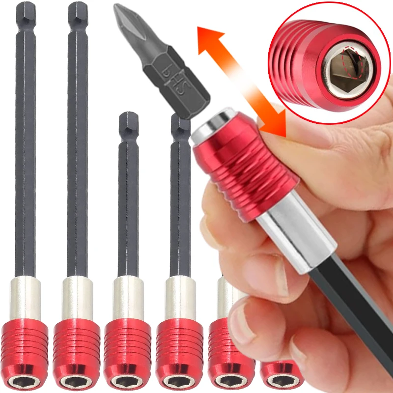 

Магнитный держатель наконечника отвертки с шестигранной ручкой, быстроразъемный самоблокирующийся удлинитель, адаптер, сверла, держатели ударных отверток