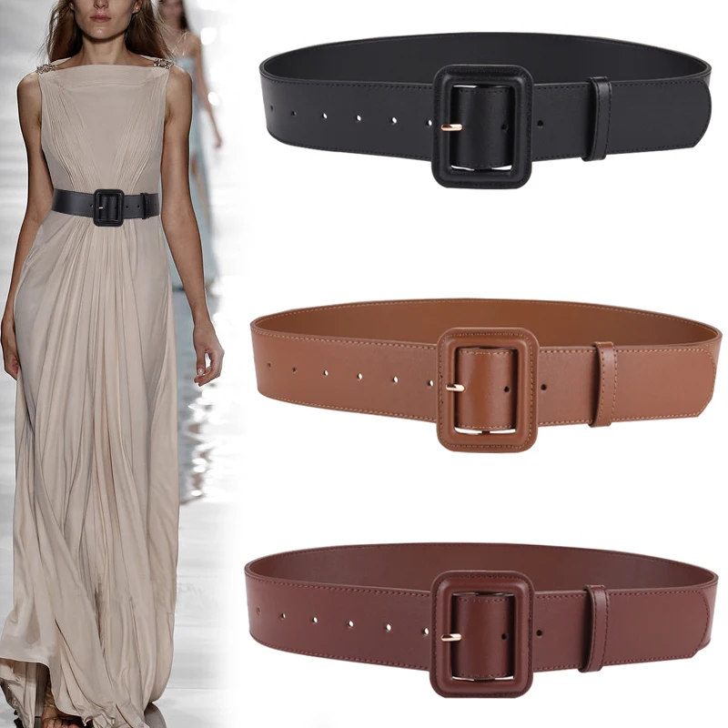 Women's waist wrap sweater wide belt leather all decorative suit with dress with coat with belt women