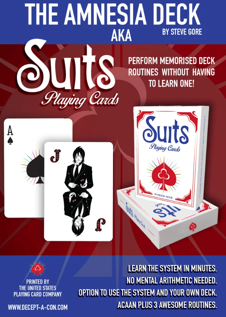 

Amnesia – Suits Deck by Steve Gore - Magic tricks (Instant Download)