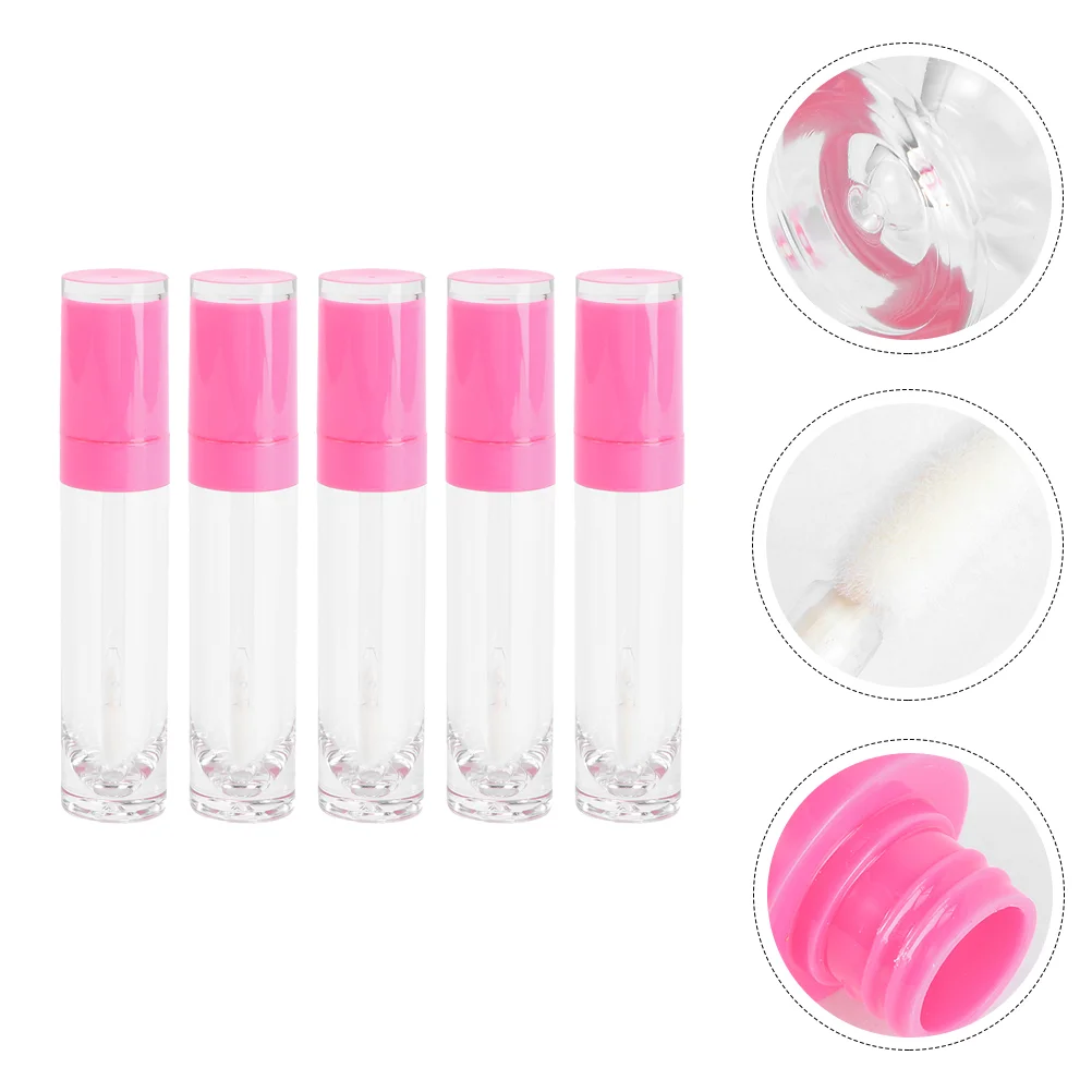 

5 Pcs Empty Lip Gloss Tubes Balm of Bottles Lipstick Color Container Clear Tint