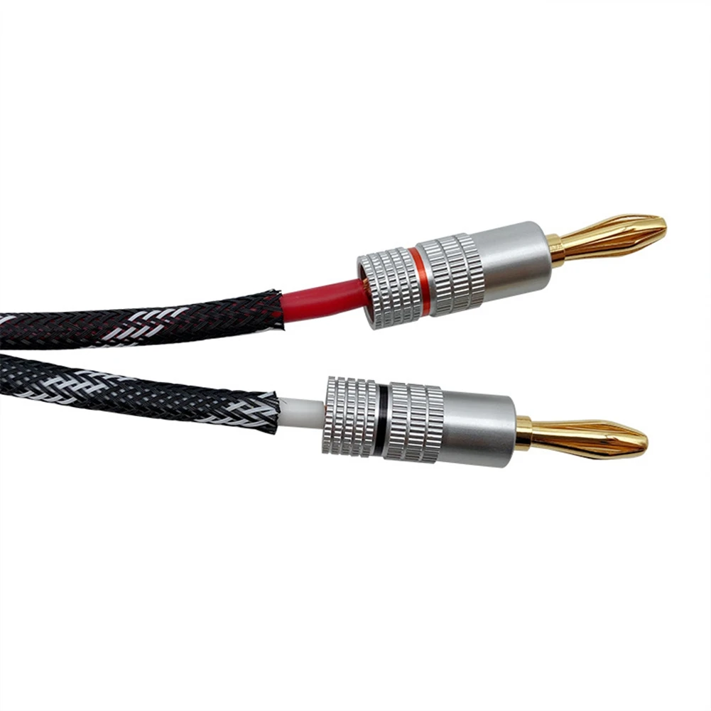 1Set Banana Connector 24K Gold-Plated 4.5MM With Screw Lock For Audio Jack Speaker Plugs Black+Silver