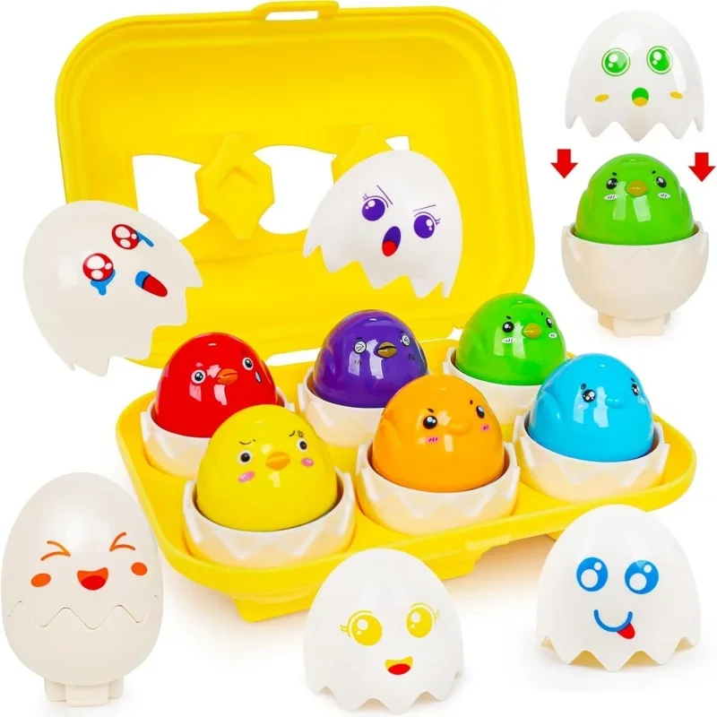 البيض الهندسي لمرحلة ما قبل المدرسة التعليمية التعلم فرز الألوان الألغاز مطابقة الألعاب غرامة موتور بنين بنات الألعاب الحسية