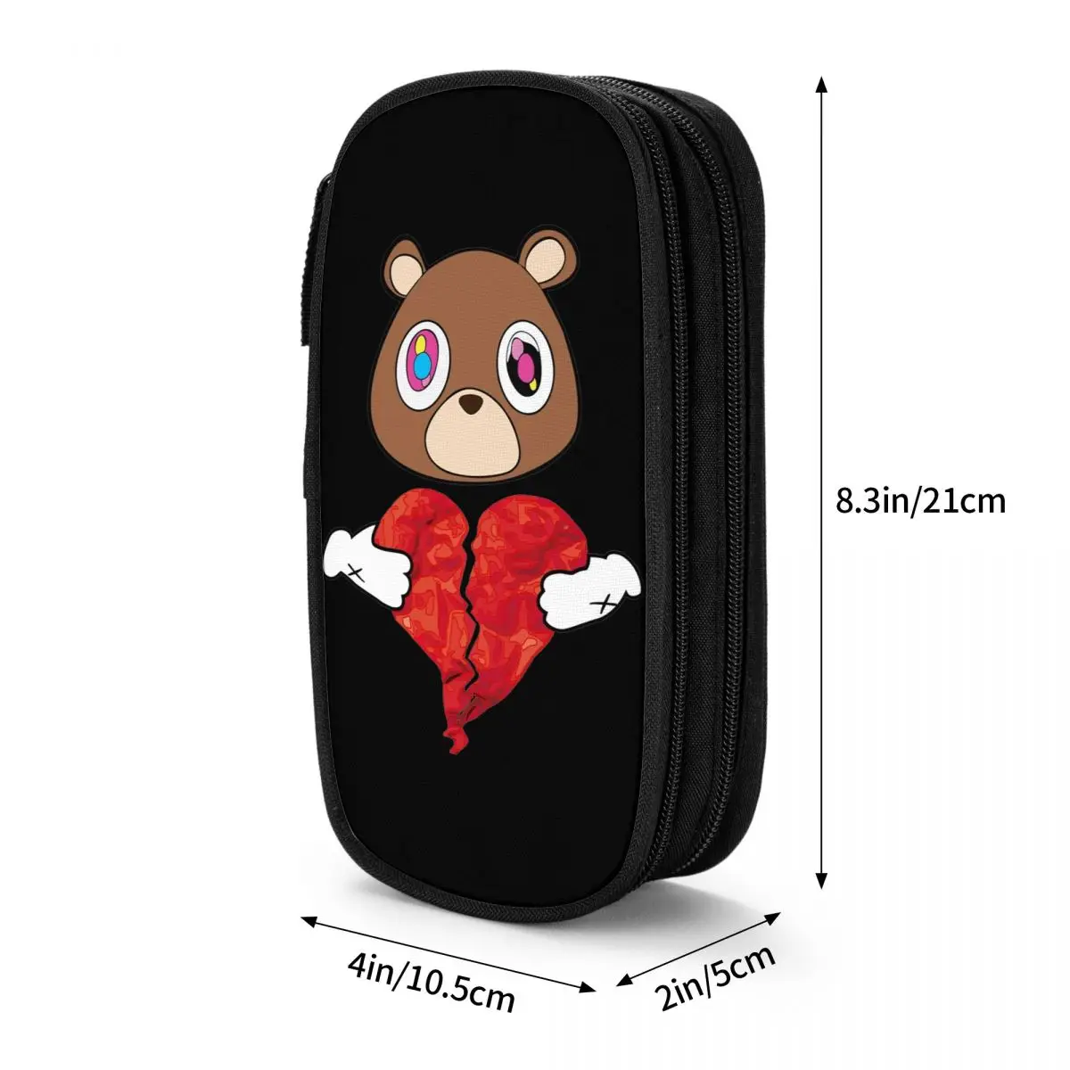 Kanye West 808\'s Graduation Bear Pencil Case Double Layer Large-capacity Kids School Supplies Pencil Box Gift