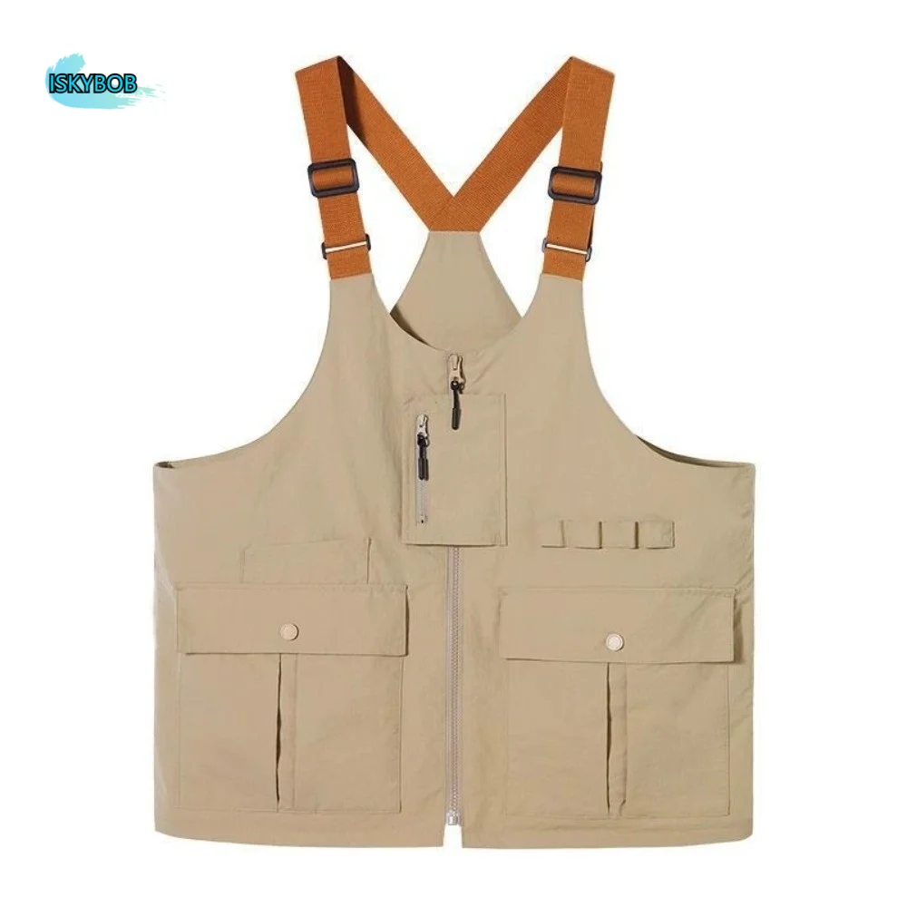 

Creative Outdoor Jacket Vest Shoulder Bag Dual-use Breathable Multi Pocket Vest Handbag Retro Multifunctional