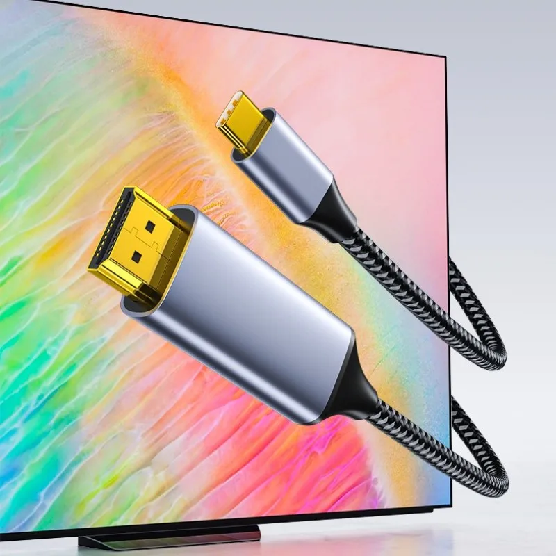 DTECH 1.5m 금도금 커넥터 4K HD 비디오 USB 타입 C 남성 HDMI 남성 어댑터 케이블