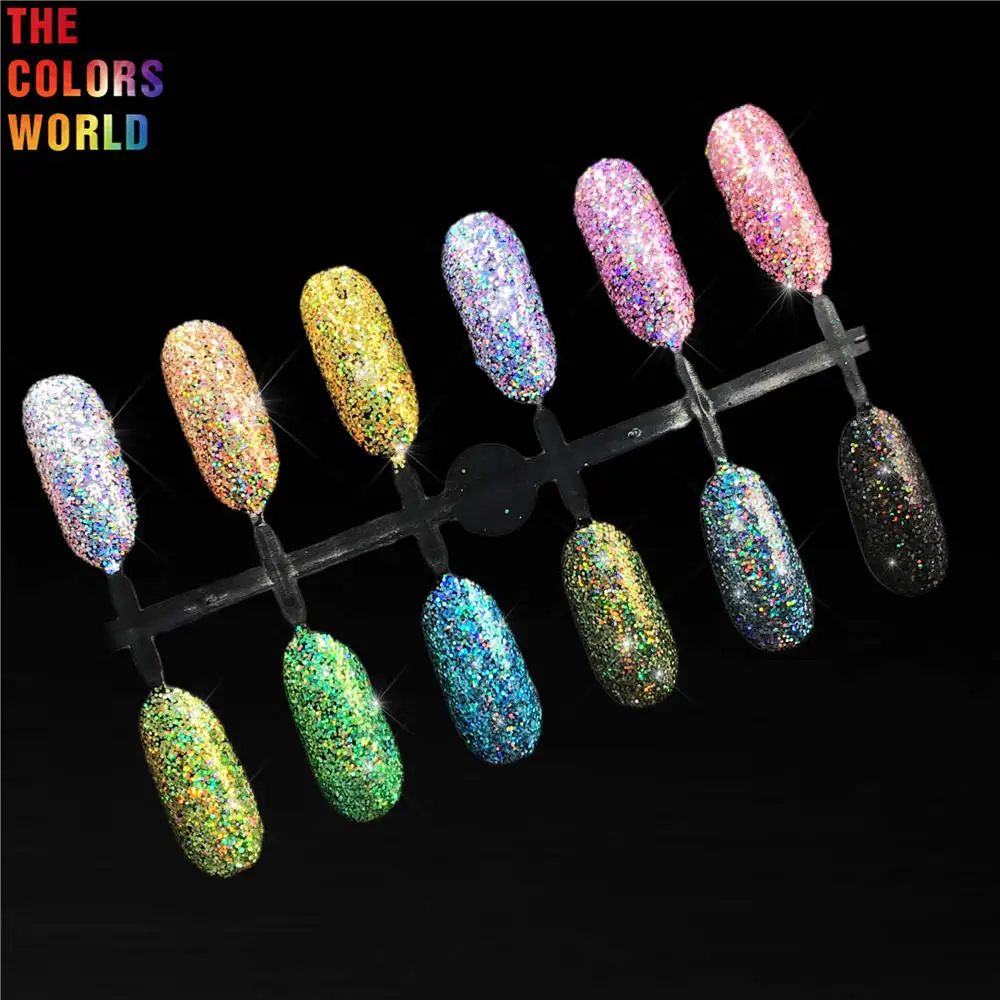 TCT-339 High Holographic Rainbow Solvent Resistant Nails Glitter Nail Art Decoration Tattoo Eye Shadow MakeupTumbler Crafts DIY