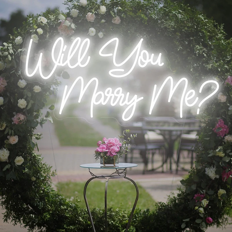 Neon Sign Will You Marry Me Neon Signs LED for Propose Marrigae Light Wedding Party Room Home Decor Wall Hanging Night Lights