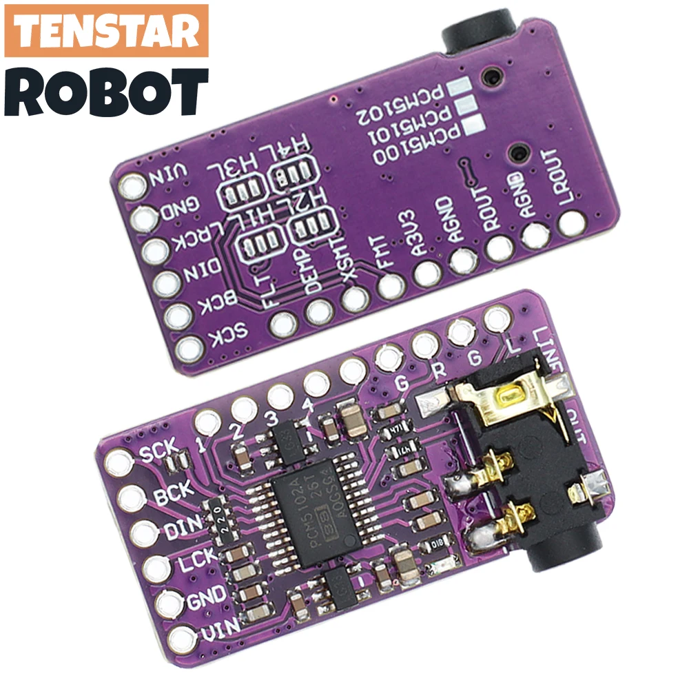 Interface I2S PCM5102A DAC Decoder GY-PCM5102 I2S Player Module For Raspberry Pi pHAT Format Board Digital PCM5102 Audio Board