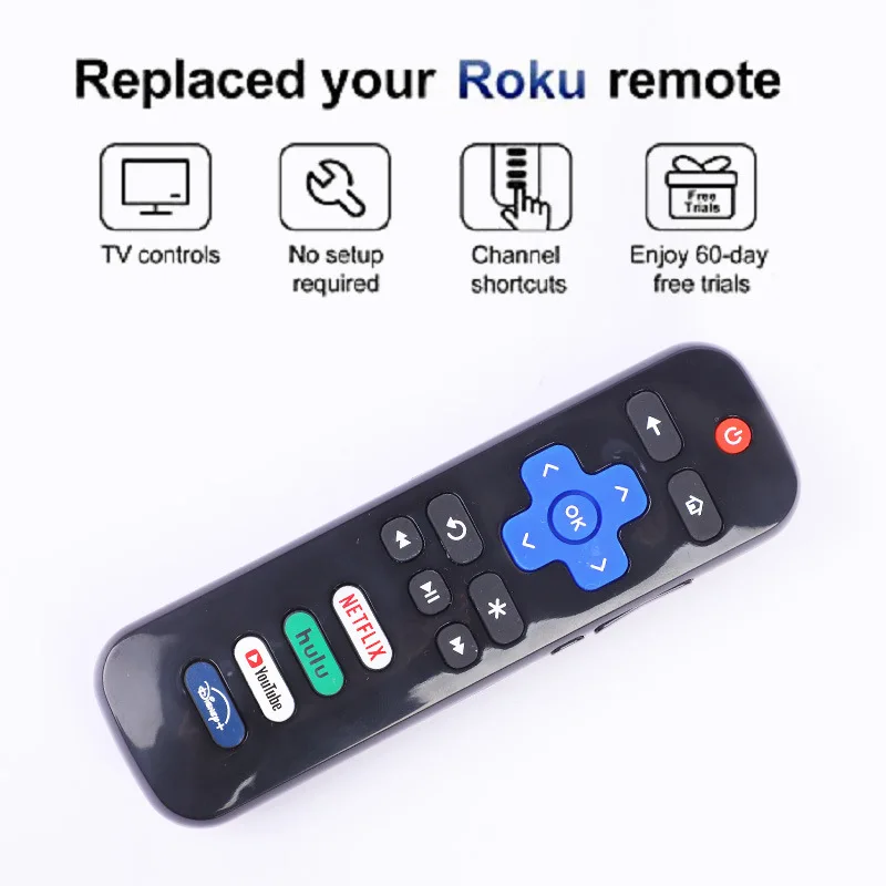 Universal Remote Control Replacement for Roku Series TV with for NETFLIX Youtube Function Remote Controller