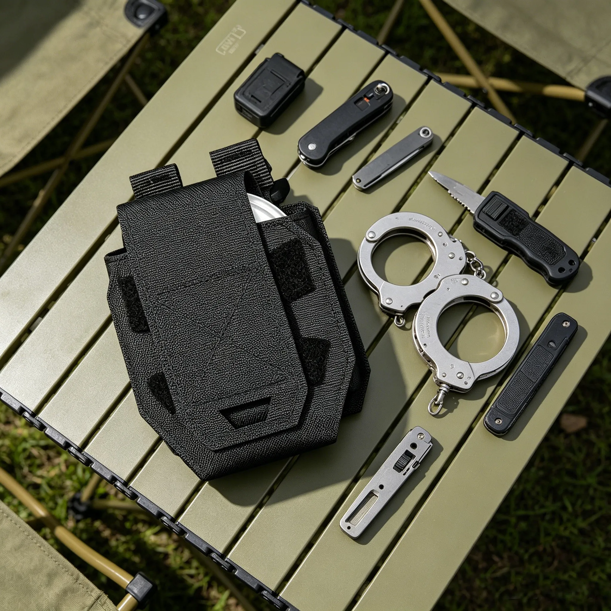 Handcuffs Waist Bag Pouch Quick Release Shackles Hand Buckle Bag Outdoor Tactics Universal Holster Standard Chain Cuffs Holder