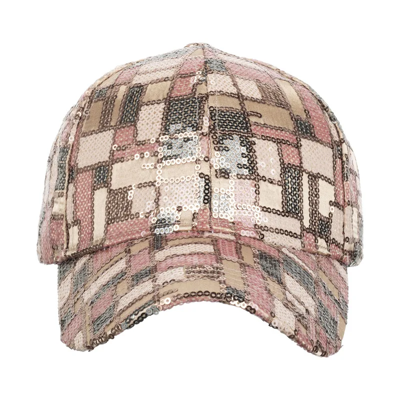 Korean-style fashionable full sequin baseball cap for women, suitable for spring and summer, outdoor sun protection hat