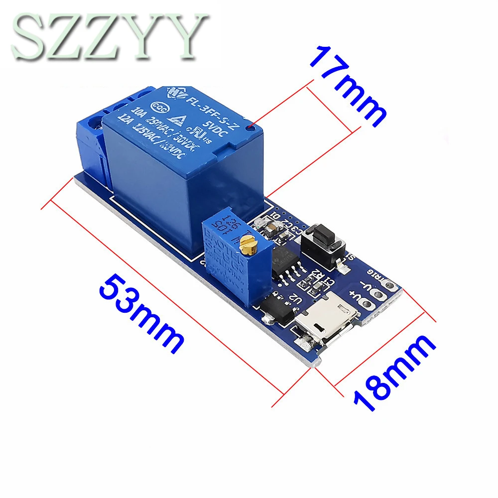 Smart Elektronik Control Modul Trigger Verzögerung Schalter 5V-30V Micro USB Power Einstellbare Verzögerung Relais Timer