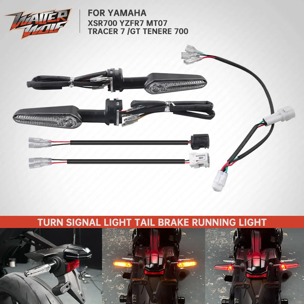 

2025 YZF R7 XTZ07 MT-07 Red Amber CE LED Tail Light Turn Signal Blinker For Yamaha MT07 XSR700 Tracer 7 /GT Tenere 700 XTZ700