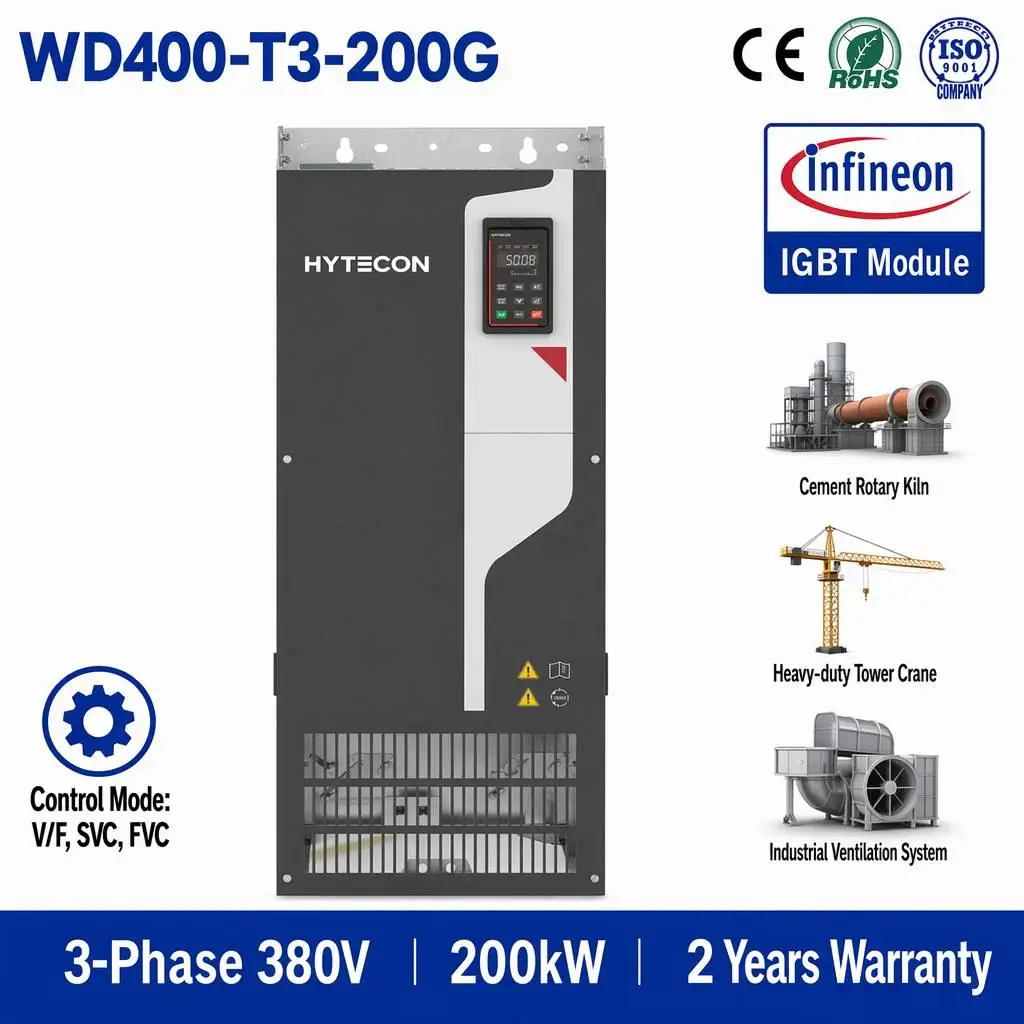 Extreme Resilience 270HP 200kW AC Drive VFD 3 Phase 380V Frequency Inverter 400A Current Redundancy Mining