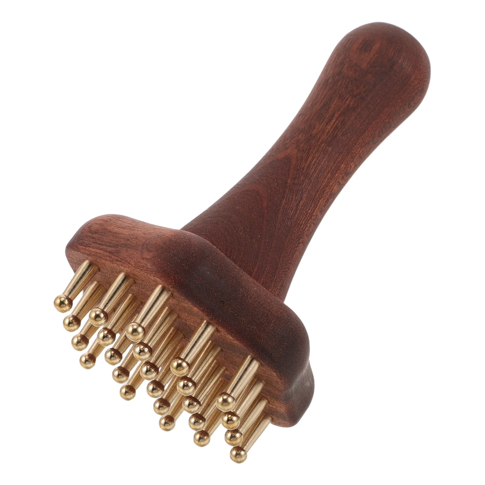 

Brass Meridian Massage Brush Wooden Handle Body Scalp Scraping Comb Portable Meridian Pressure Tool for Back Legs Abdomen Muscle